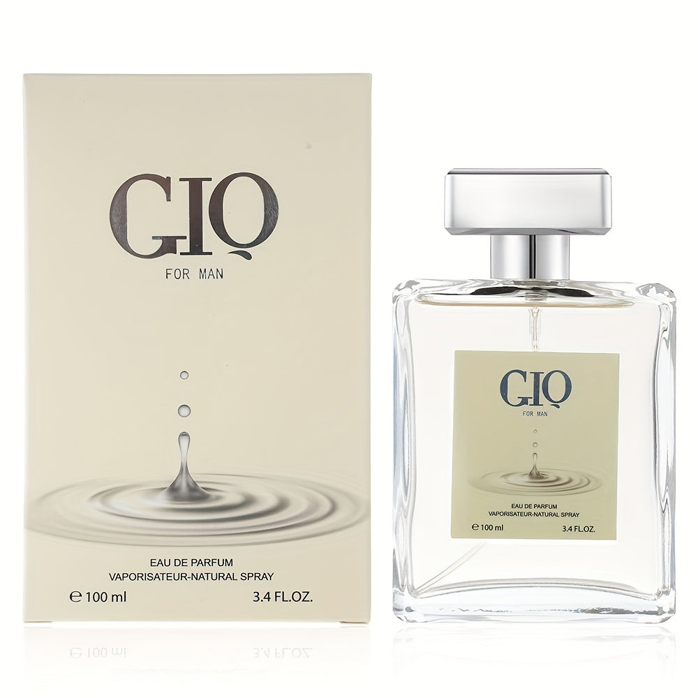 3.4fl.oz Aquatic Aromatic Eau de Parfum Spray for Men - Long-Lasting Sea Water, Lemon, Cedar & Musk Fragrance, Modern Transparent Bottle Design, Formaldehyde-Free, Ideal Gift for Christmas, Halloween, Valentine's Day, Occasion Perfume | Sophisticated Pac