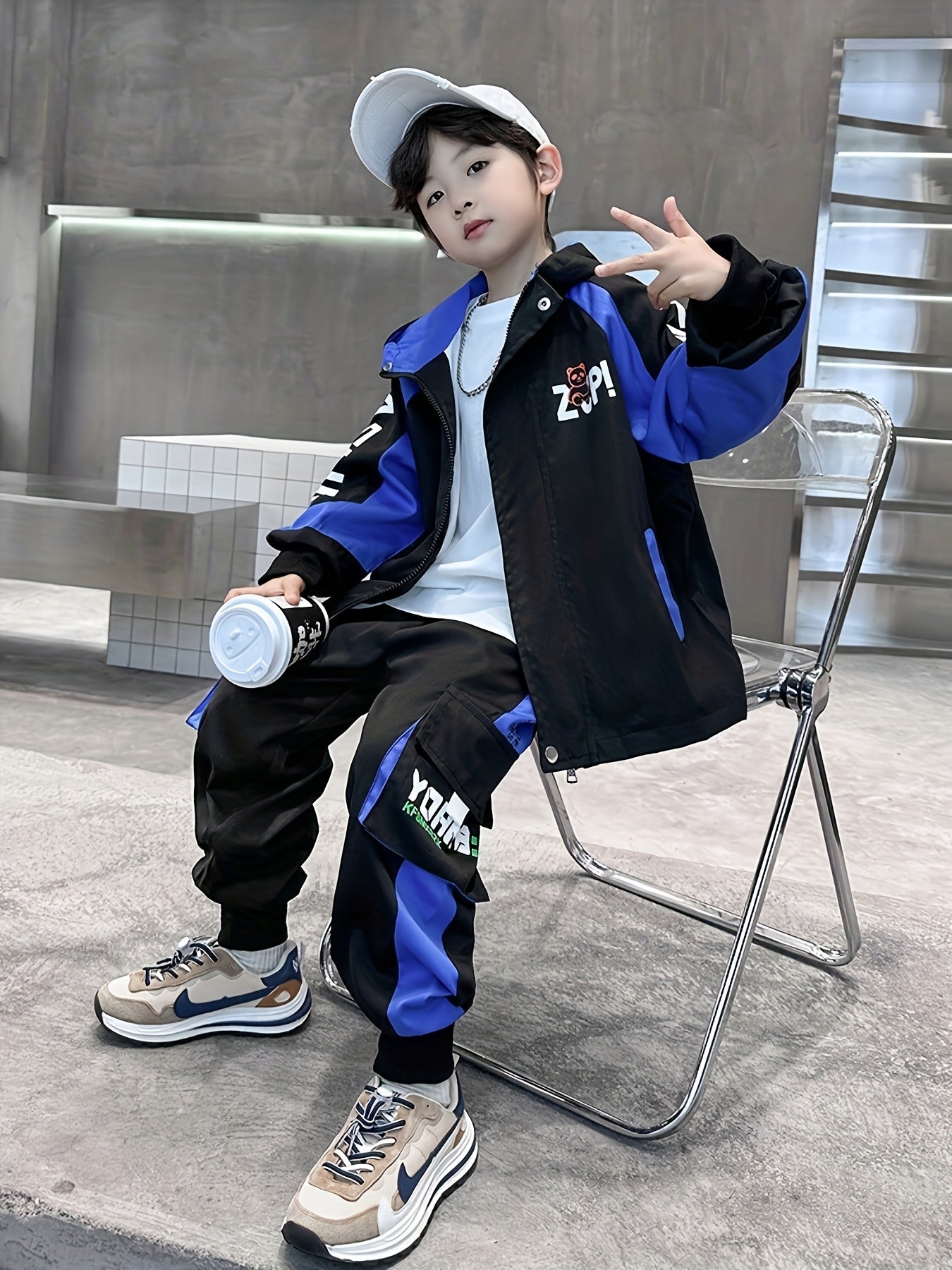 Children's Clothing Boys' Spring 2025 New Arrival Fashionable Baseball Outfit for Big Kids, Three-Piece Sportswear Set, Perfect for Outdoor