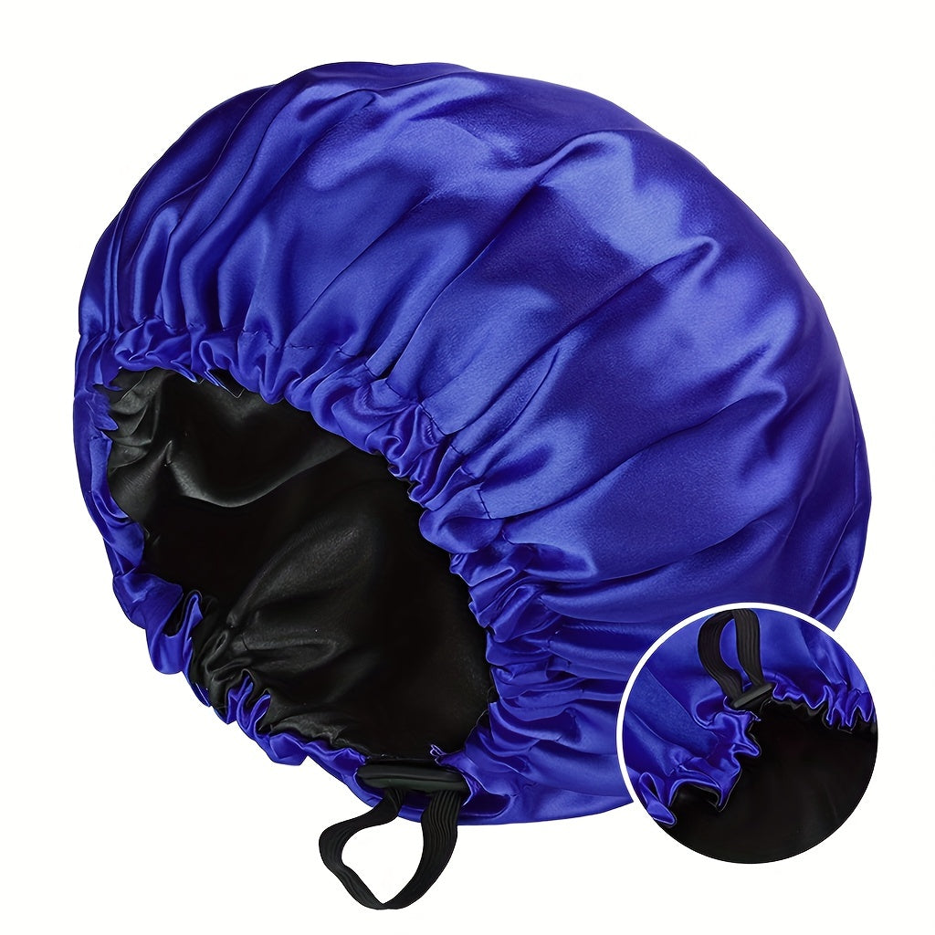 [Satin Sleep Bonnet] Double Layer Satin Bonnet For Sleeping - Adjustable Bonnet For Curly Hair - Large Satin Lined Sleep Cap For Women