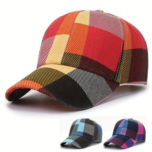 Trend Color Block Baseball Cap Vintage Couple Casual Sun Hat Adjustable Unisex Sports Hats For Women Men