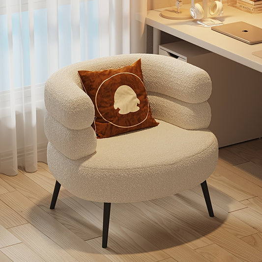2 Colors Available: Lazy Sofa Chair, Plush Bedside Makeup Chair, Modern Minimalist Living Room Balcony Single Leisure Seat