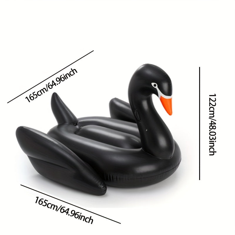 1pc Black Swan Inflatable Float for Pool Party, Beach & Water Sports - Durable PVC Material, Lightweight & Sturdy Design for Adults & Youngsters, Perfect for Labor Day, Easter, Water Festival, 4th of July, Pool Party Accessory | Reclining Water Lounge |