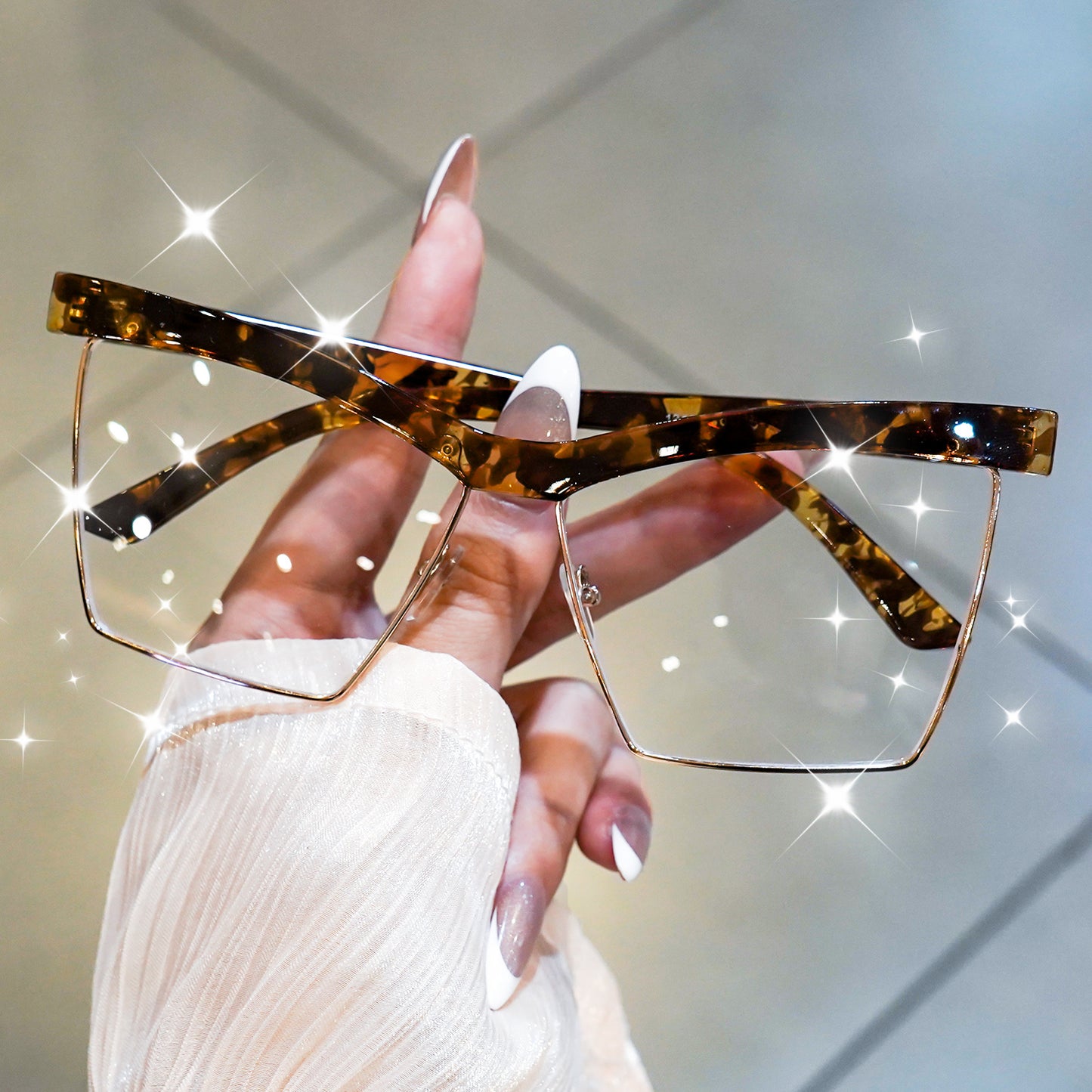 CABECADE Y2K Cat-Eye Glasses - Non-Prescription Glasses for Women & Men, Clear/Non-Prescription Lens, Non-Prescription Glasses with Clear/Non-Prescription Lens, Full-Rim Round/ Oval/ Square/ Rectangular Frames, Non-Prescription Eyewear for Glasses - Brow