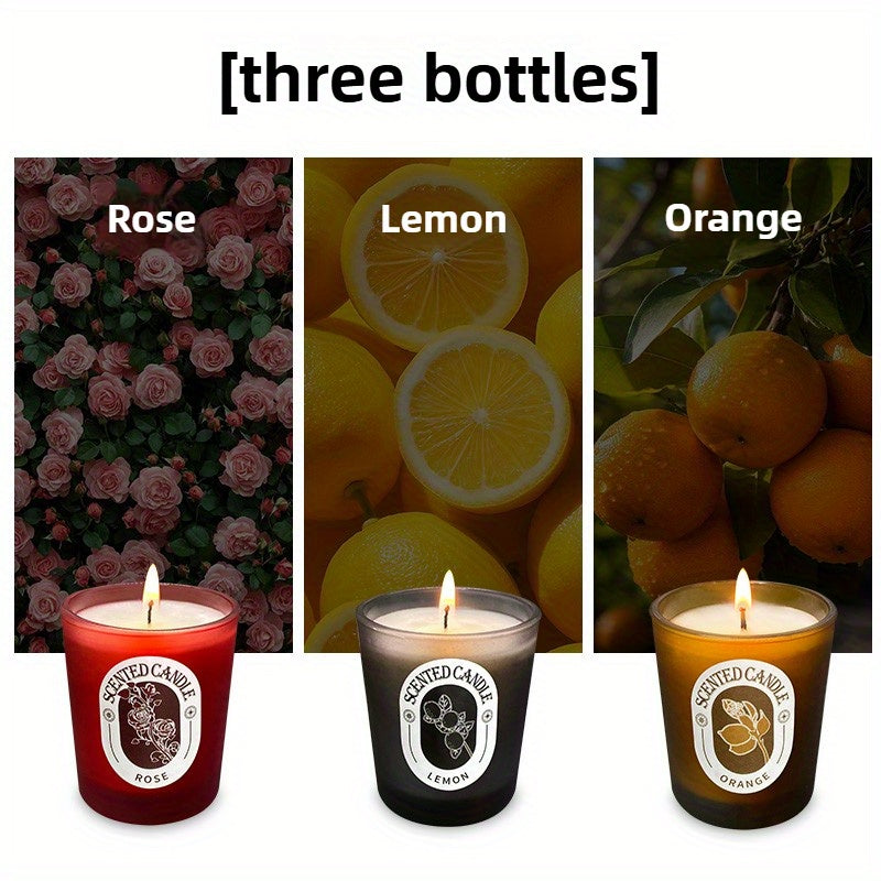 candle gift box 3pcs, scented candles in glass, long-lasting soy wax scented candle set, holiday gifts, parties, home decoration, Valentine's Day, Women's gifts, best gift box for everyone
