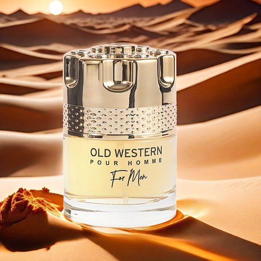 Old Western Pour Homme Eau de Toilette for Men Travel Size, Spice Woody Scent with Notes of Lemon, Ginger, Lavender, Mint, Apple, Juniper, Cardamom, Geranium, Tonka Bean, Amberwood, Vetiver - BPA-Free, Alcohol-Based Fragrance (5-15% Concentration)