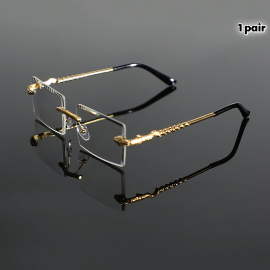 1 Pair of Vintage-Inspired, Metal Frame Glasses for Men - Clear Lenses, Zinc Alloy, No Prescription Needed, Perfect for Daily Use, Parties, Holidays, Beach, Driving, Decorative Glasses|Vintageinspired Design|Durable Glasses
