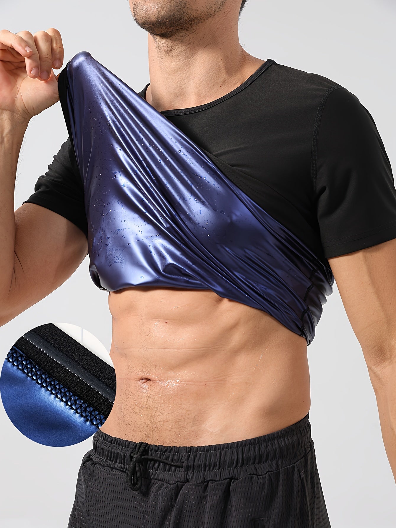 Sauna Shirt For Men, Short Sleeve Sauna Suit For Men Weight Loss, Sweat Body Shaper Sauna Vest For Men Gym Exercise Sauna Top