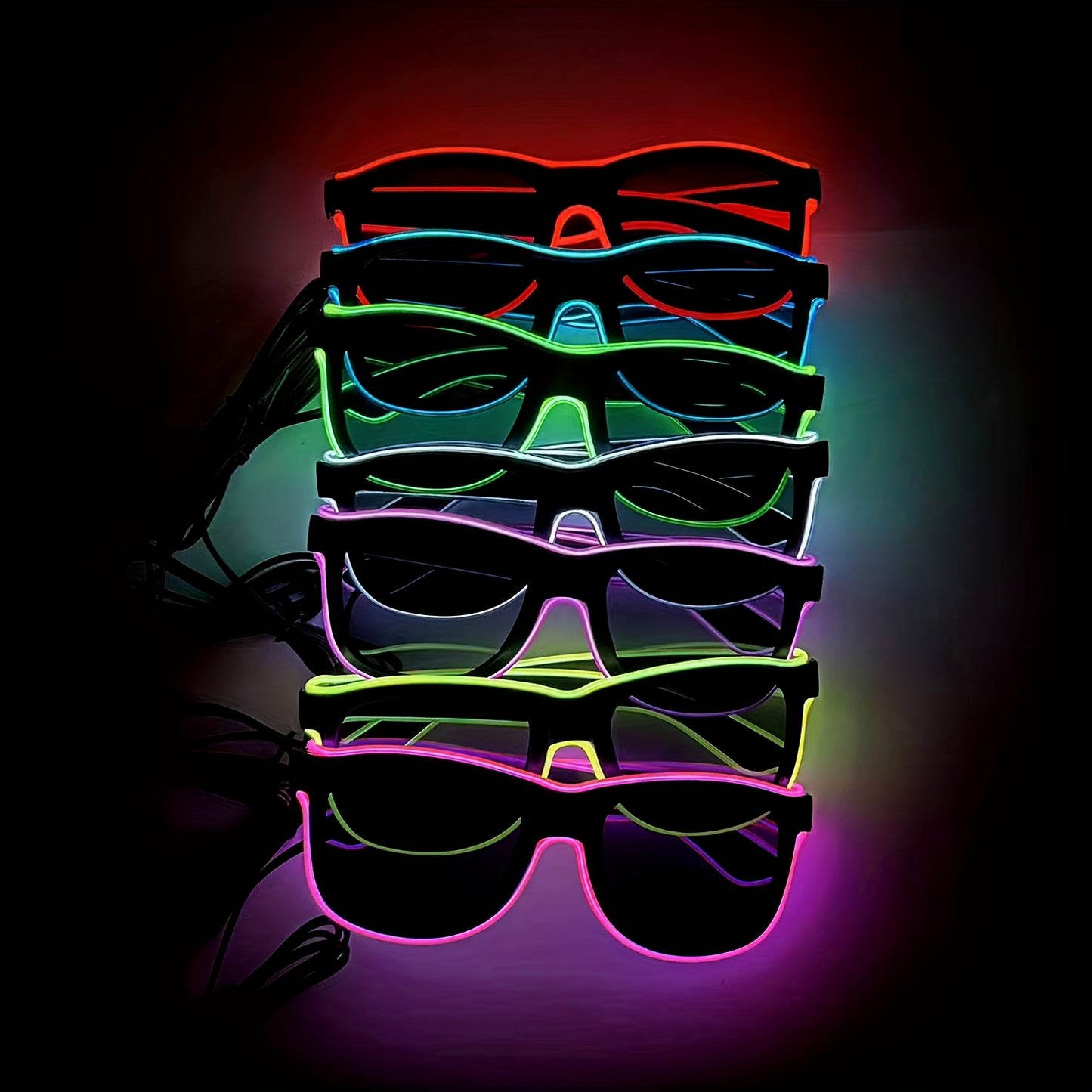 1pc glowing glasses with 3-mode lens and detachable LED luminous glasses that glow in the dark, suitable for parties, DJ, EDM, Halloween, Christmas