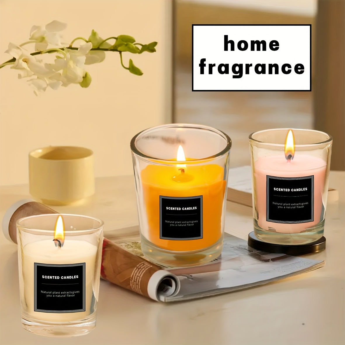 1Pc Luxury Scented Candle Gift Perfect for Birthdays, Weddings, Thanksgiving & Christmas Decor, Creating a Cozy Atmosphere, The Fragrance of Rose, Orange, Jasmine