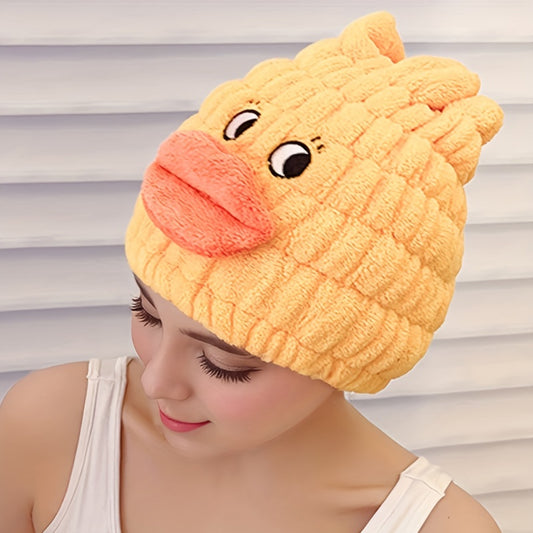 Ultra-Soft Quick-Dry Hair Towel Cap for Women - Cute Unicorn Design, Super Absorbent, No Blow Drying Required, Polyester, Modern Pastel Colors with Playful Embroidery, Hair Towel Wrap