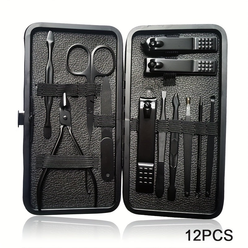 Professional Pedicure Nail Scissors Set - 7/10/12/16/18 Pcs Nail Care Tools, Nail Cutter Nail Clipper Nail Files With Portable Case For Men And Women