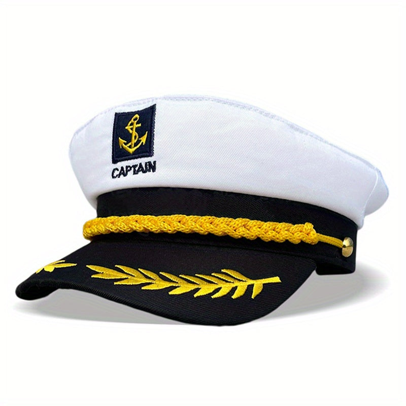 Navy Captain Hat - Flat Top Sun Hat for Outdoor Travel Leisure - Ideal Gift for Men and Women