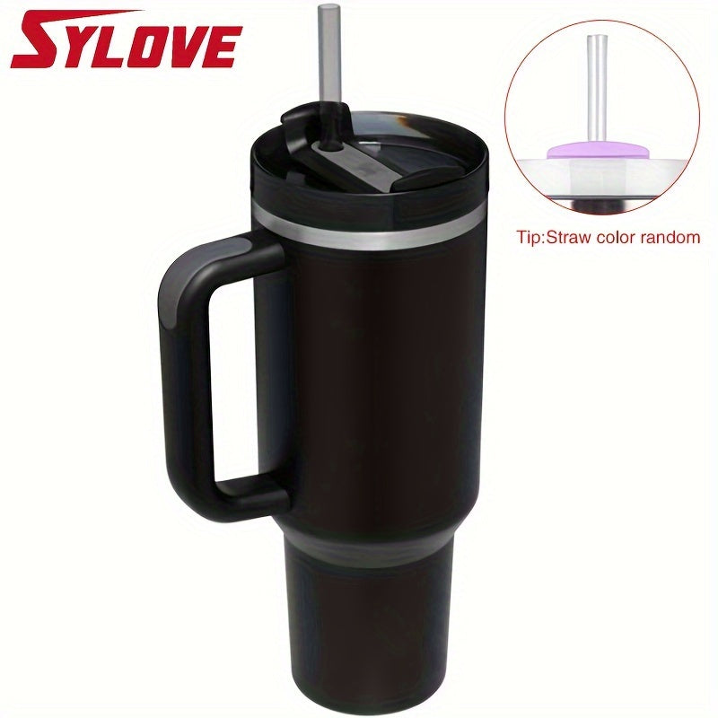 SLOVE 40oz Stainless Steel Tumbler With Handle And Straw, Insulated Sports Water Bottle For Men And Women, Keep Warm Or Cold, Coffee Cup - Perfect Gift