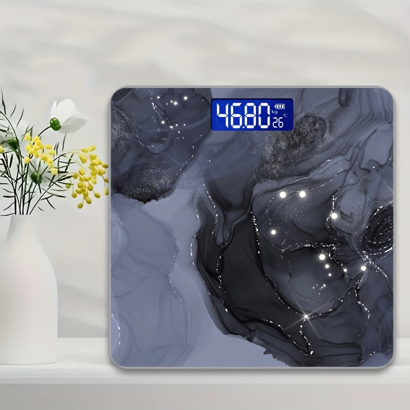 Smart Digital Bathroom Scale with Temperature Display - High Precision, LCD Screen, Decorative Design, Supports Up to 179.62 KG