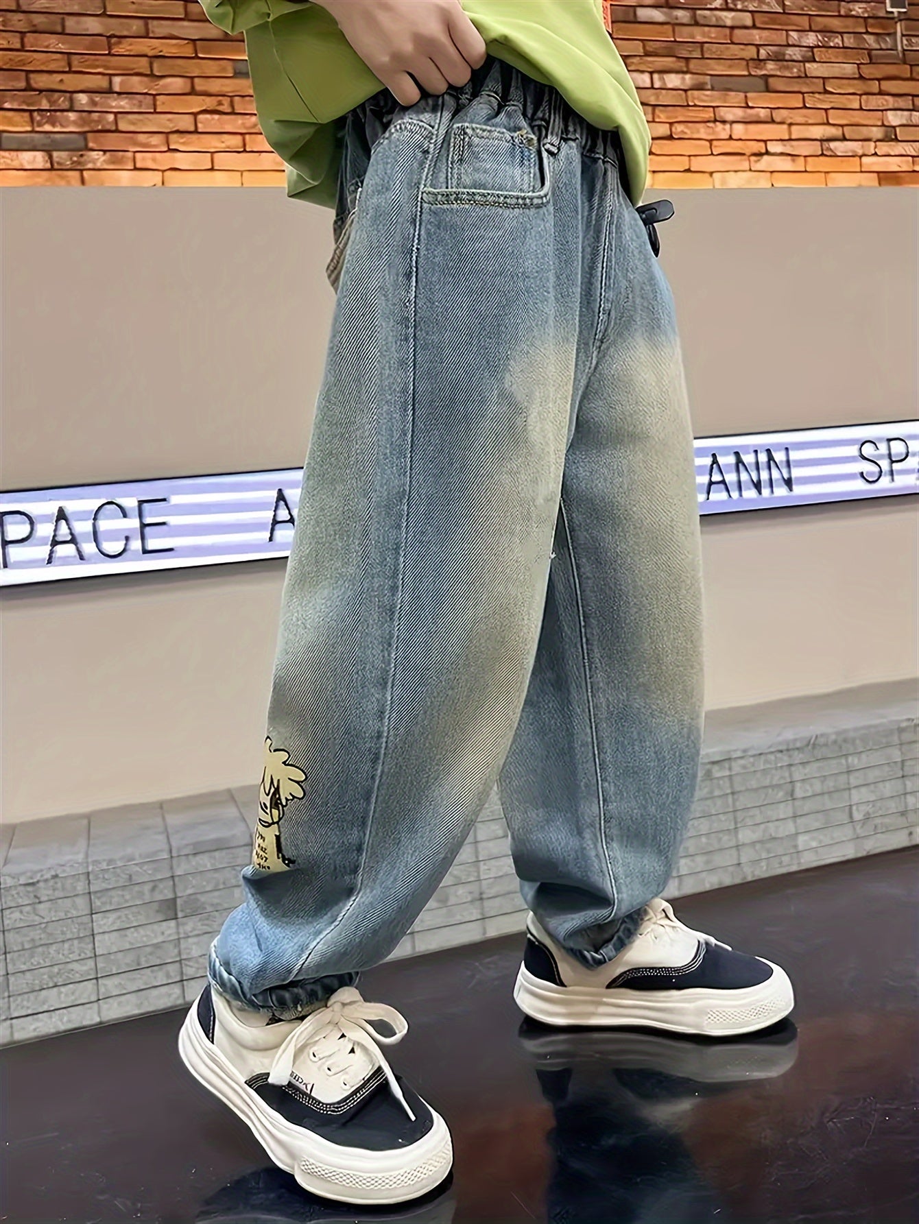 Boys' Jeans - Non-Stretchy Casual Pants with Pocket Details, Loose Fit for Everyday & Formal Wear - Spring/Fall Everyday Pants for Kids (Easy Care), Spring Fall Clothing, Playful Graphic Jeans, Durable Kids Clothing, Perfect for Outdoor