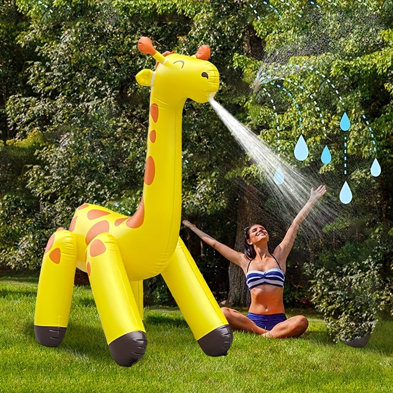 Giant Giraffe Inflatable Water Sprayer, for Backyard, Lawn, Outdoor Playtime Fun Summer Activity