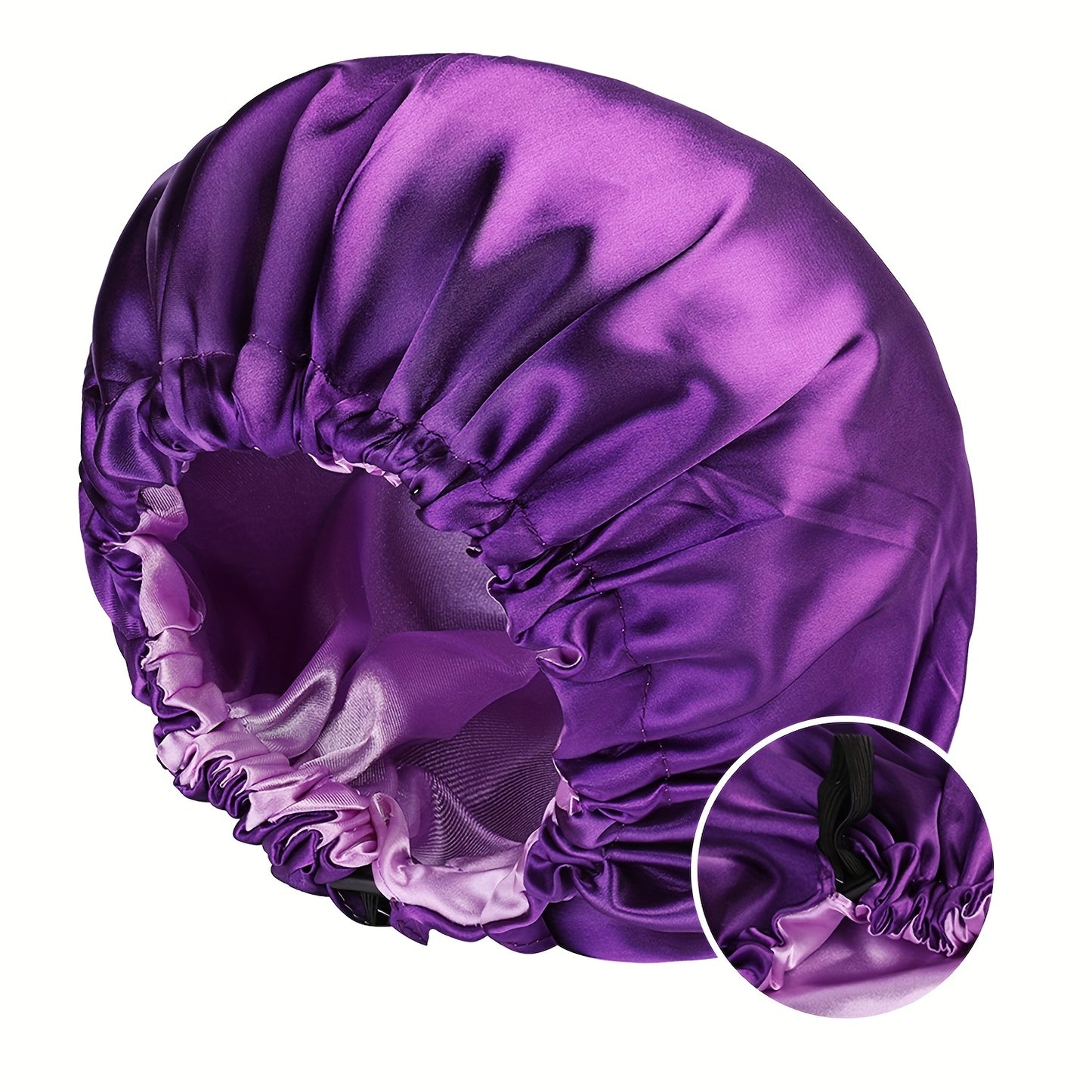 [Satin Sleep Bonnet] Double Layer Satin Bonnet For Sleeping - Adjustable Bonnet For Curly Hair - Large Satin Lined Sleep Cap For Women
