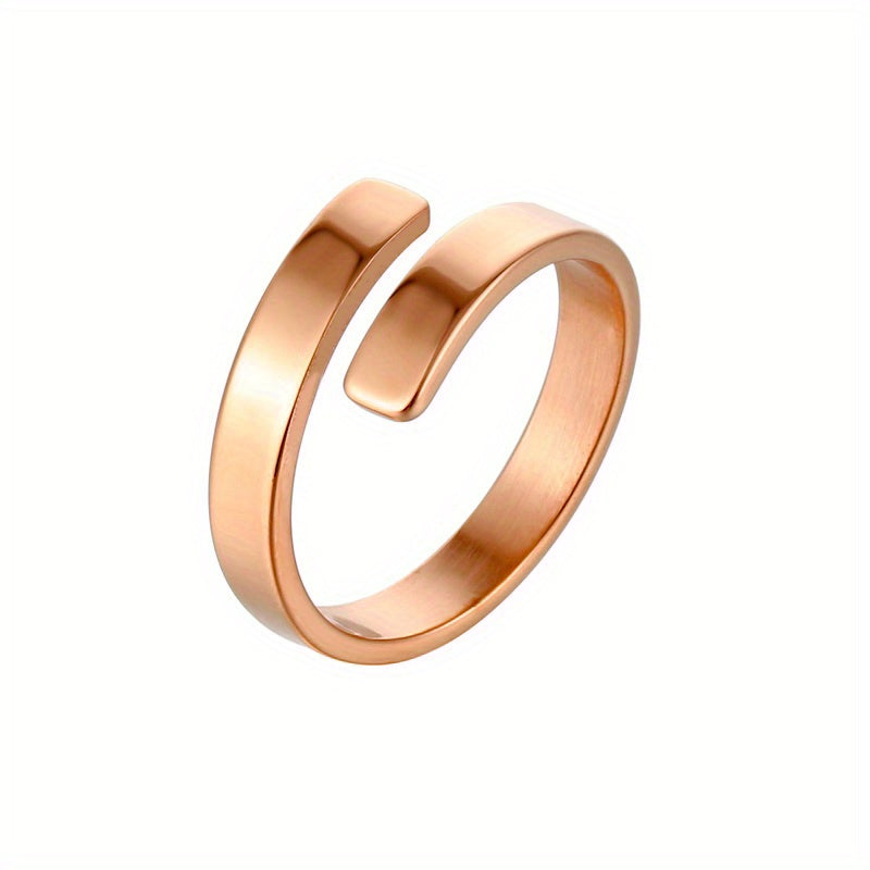 Personalized Stainless Steel Ring with 18k Gold Plating - Engrave 2 Names (Up to 25 Characters) - Perfect for Men and Women