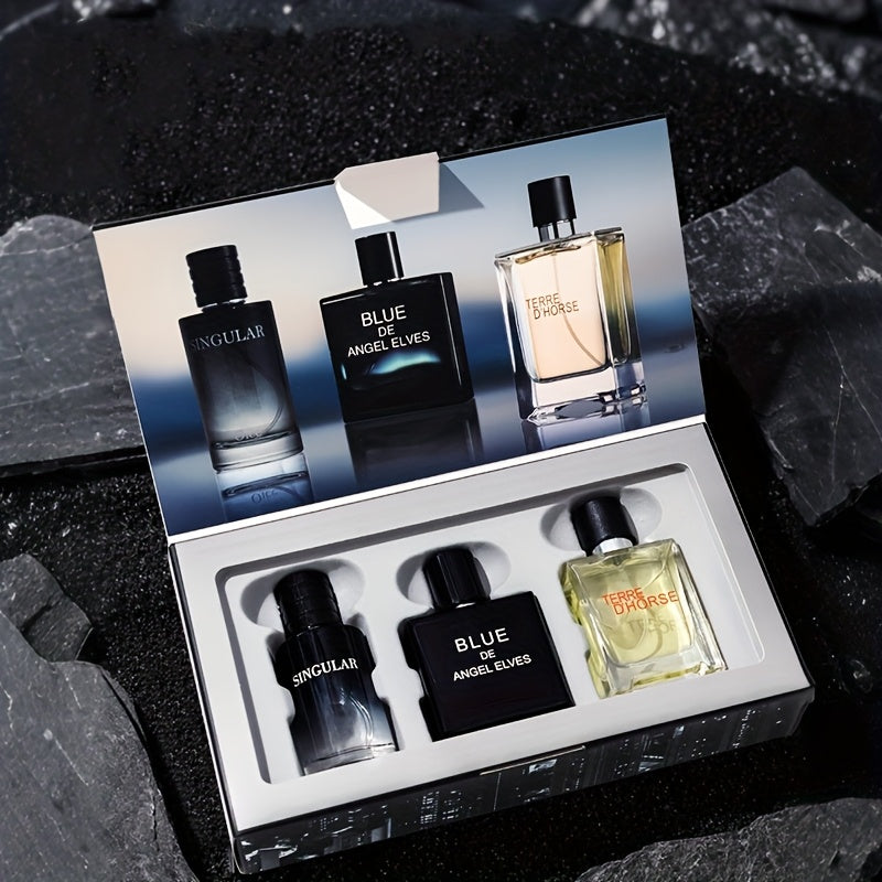 Men's Perfume Set, 3 Bottles - Versatile Fragrances for Various Occasions, Enhance Masculine Charm & Confidence. Premium Scent Collection, Perfect Gift for Men to Pair with Any Outfit, Ideal Holiday Present