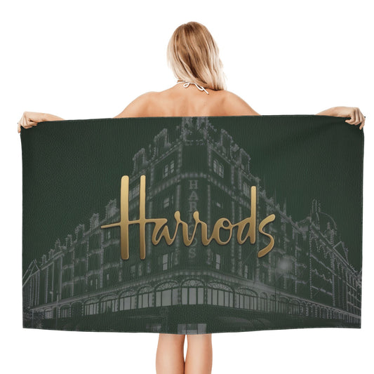 Harrods Luxury Beach Towel - Quick-Dry Microfiber Bath & Swim Towel with Elegant Harrods Store Design, Lightweight & Highly Absorbent for Gym, Yoga, Travel - Perfect for Harrods shoppers - Bath, Pool, Spa Essential, Contemporary Pattern, Durable Material