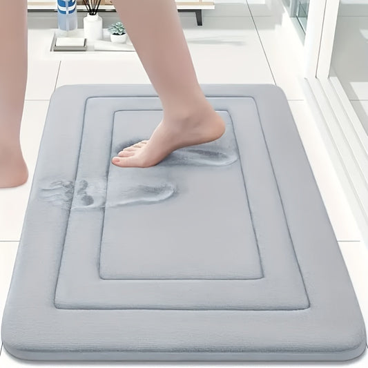 Soft And Comfortable Memory Foam Bath Mat, Non-Slip Absorbent Bathroom Mat. Machine Washable. Made of Polyester And PVC Blend, Rich Colors, 400Gsm, 1.2Cm Thick