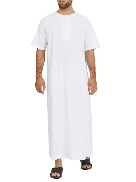 Ramadan Thobe - Exclusively Designed for Men, Long Sleeve Elegant Robe, Traditional Abaya Dress, Comfortable Clothing, Inspired by Saudi Arabic Culture, Jubba and Dishdasha Style, Perfect for Ramadan Celebrations