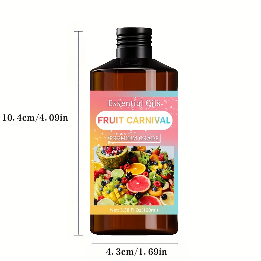 Fruit Carnival essential oil 100ml, moisturizing essential oil, suitable for humidifiers, air fresheners, candle making, long-lasting fragrance, Light Beige massage