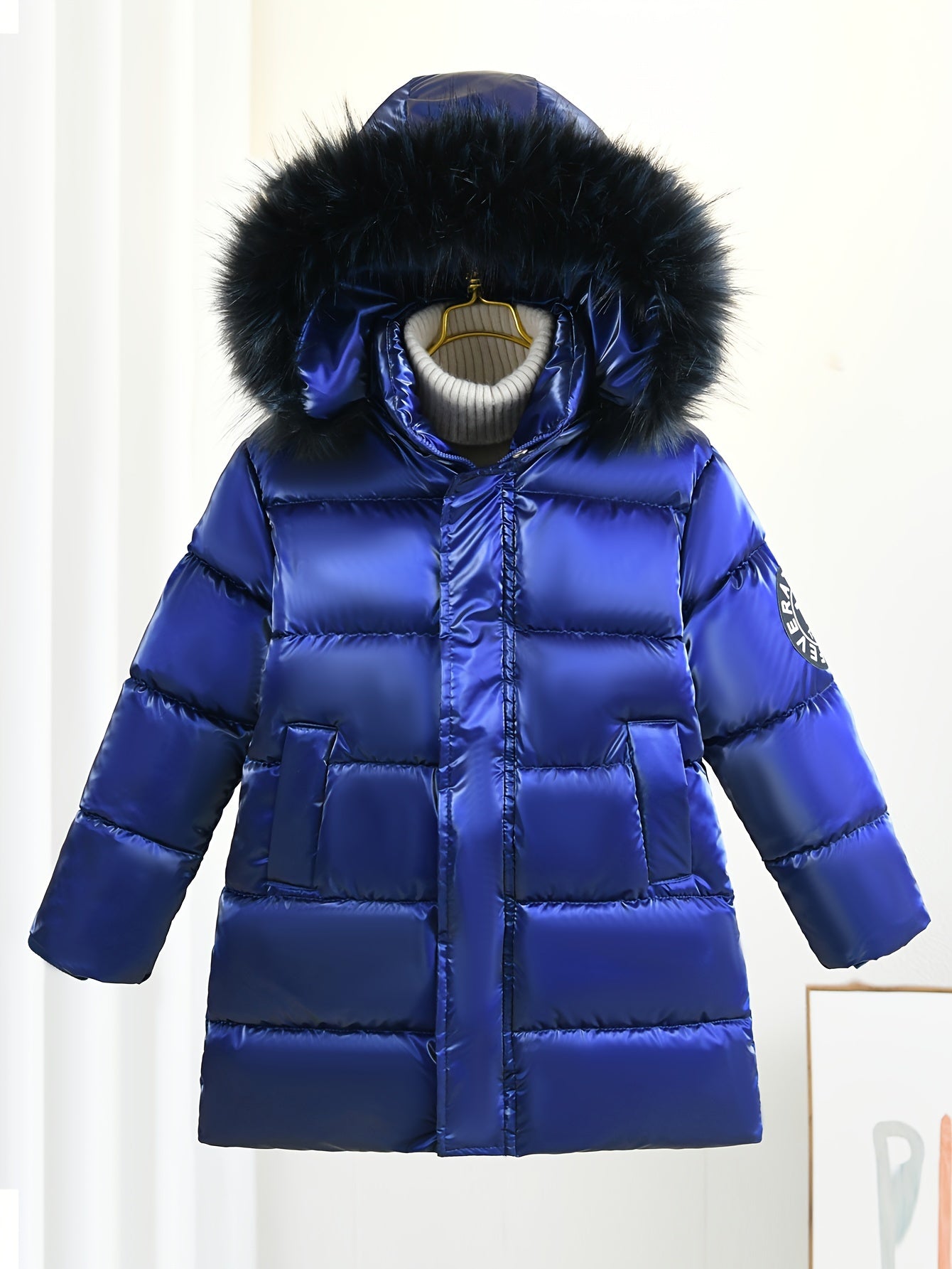 Boy'S Versatile Hooded Coat with Handy Pockets, Regular Fit, Comfy Warm Outerwear for Autumn And Winter, Thick