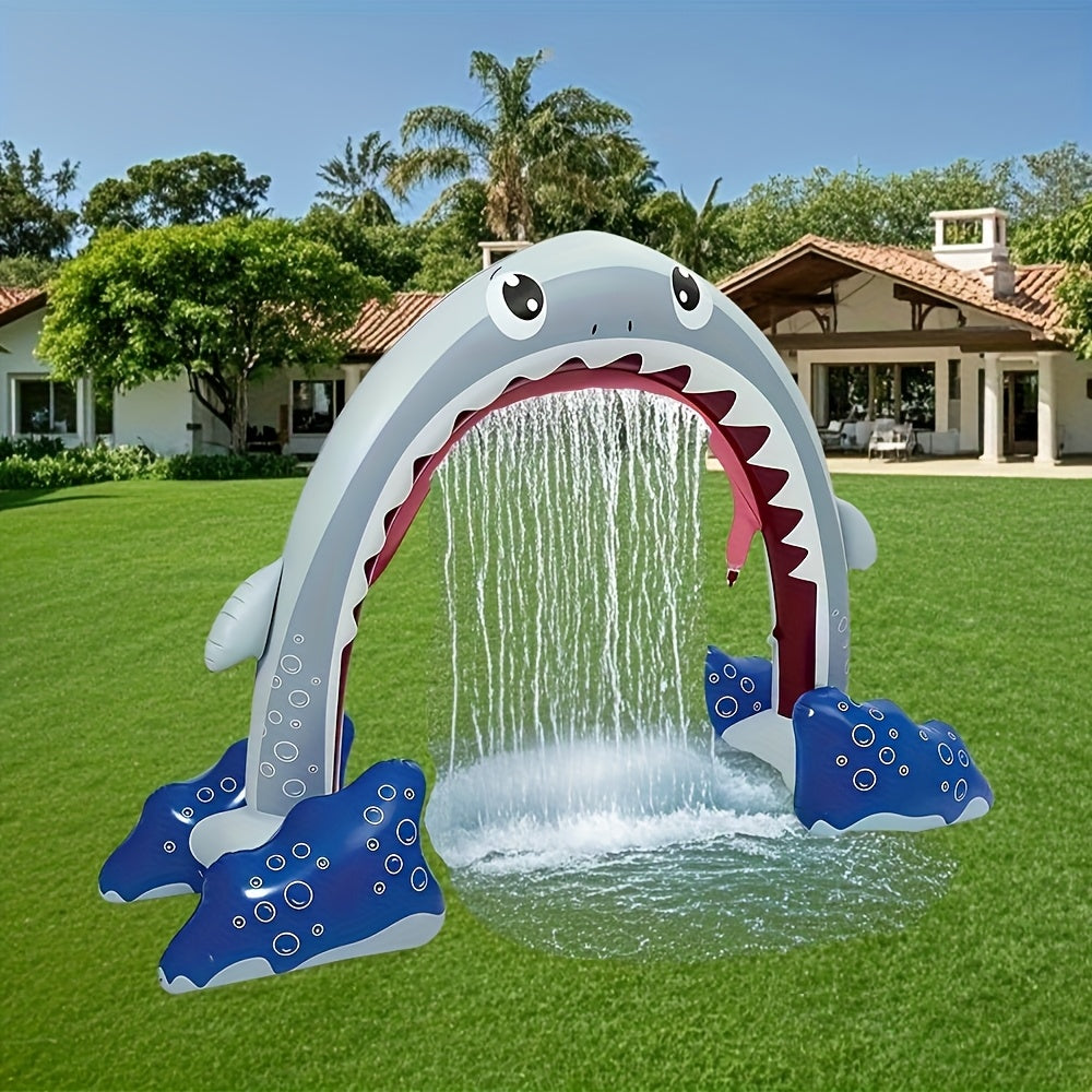 Durable PVC Water Sprinkler Archway for Backyard, Lawn & Pool Party, Inflatable Summer Fun Decor (250cm*175cm)