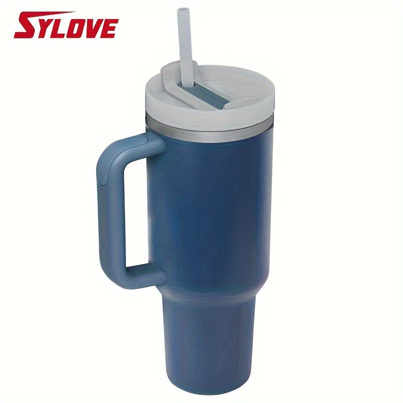 SLOVE 40oz Stainless Steel Tumbler With Handle And Straw, Insulated Sports Water Bottle For Men And Women, Keep Warm Or Cold, Coffee Cup - Perfect Gift