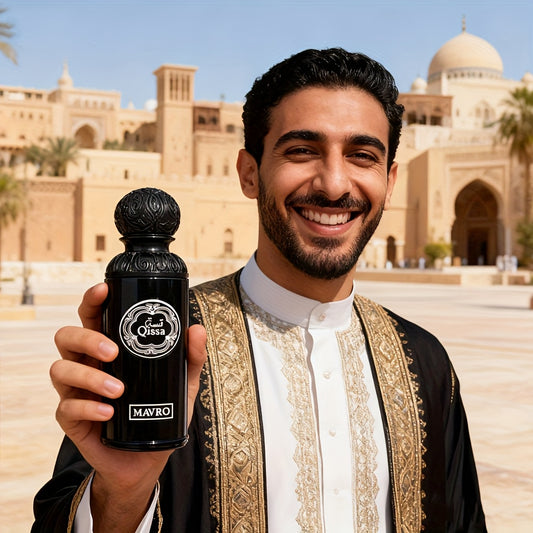 Middle Eastern Dubai Style Woody Spicy Men'S Eau de Toilette, 100ml, Long-Lasting Woody Spicy Scent with Citrus, Pink Pepper, Saffron, Fruity Sugar, Cedarwood, Patchouli Notes, Enhances Charm and Confidence, Black Exquisite Bottle, Ideal for Dates