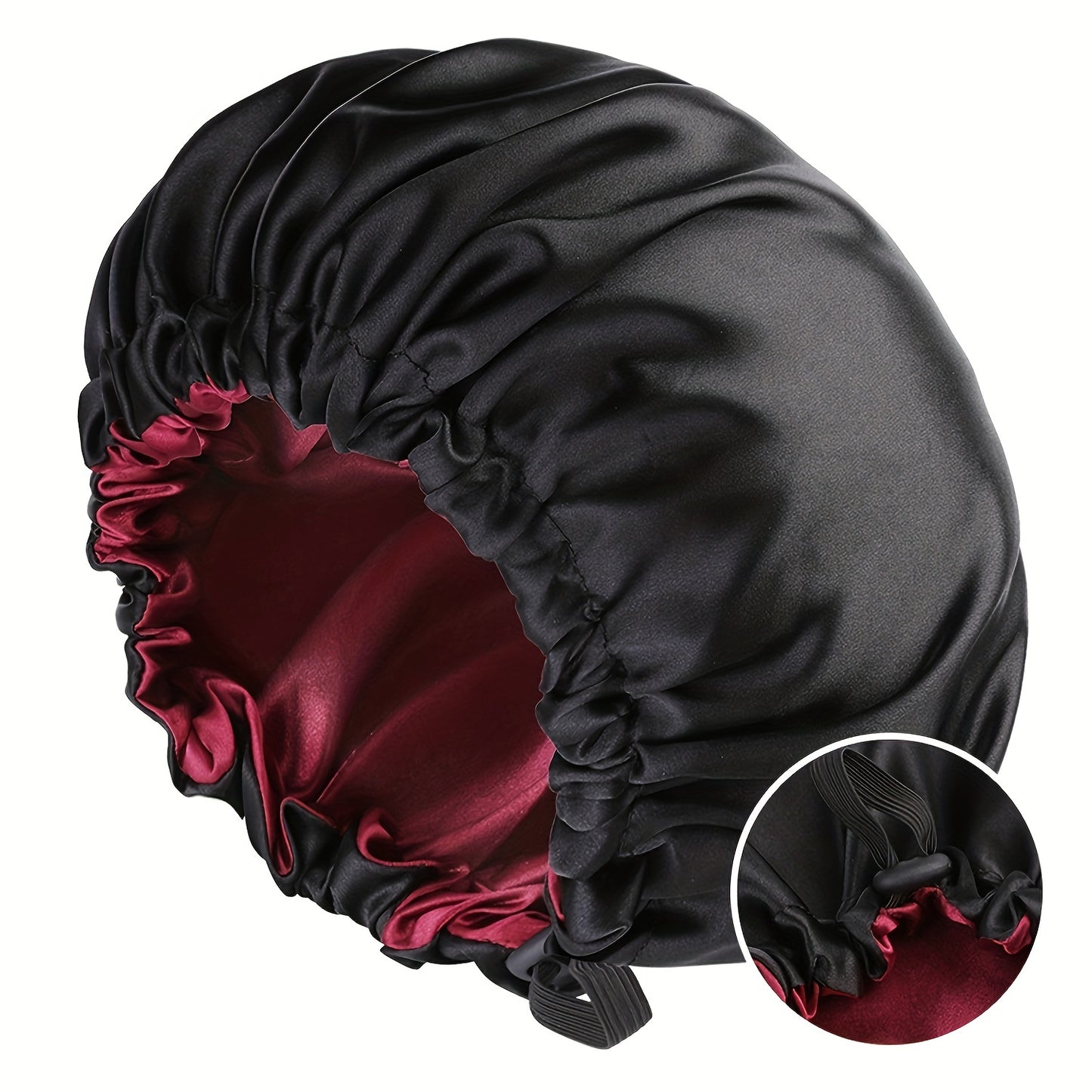 [Satin Sleep Bonnet] Double Layer Satin Bonnet For Sleeping - Adjustable Bonnet For Curly Hair - Large Satin Lined Sleep Cap For Women
