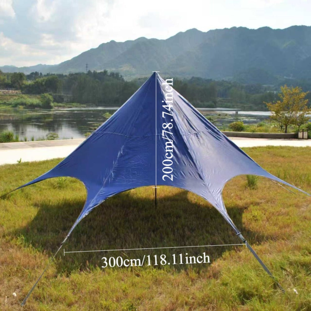 Silvery-Coated Octagonal Sunshade Canopy, Lightweight Beach Umbrella Shade Tent, Multi-Purpose Eight-Legged Awning, Sunshade Tent, Picnic Shade, Octagonal Canopy, Portable Design, Silvercoated Fabric, Multipurpose Tent, Beachgoers, Travelers