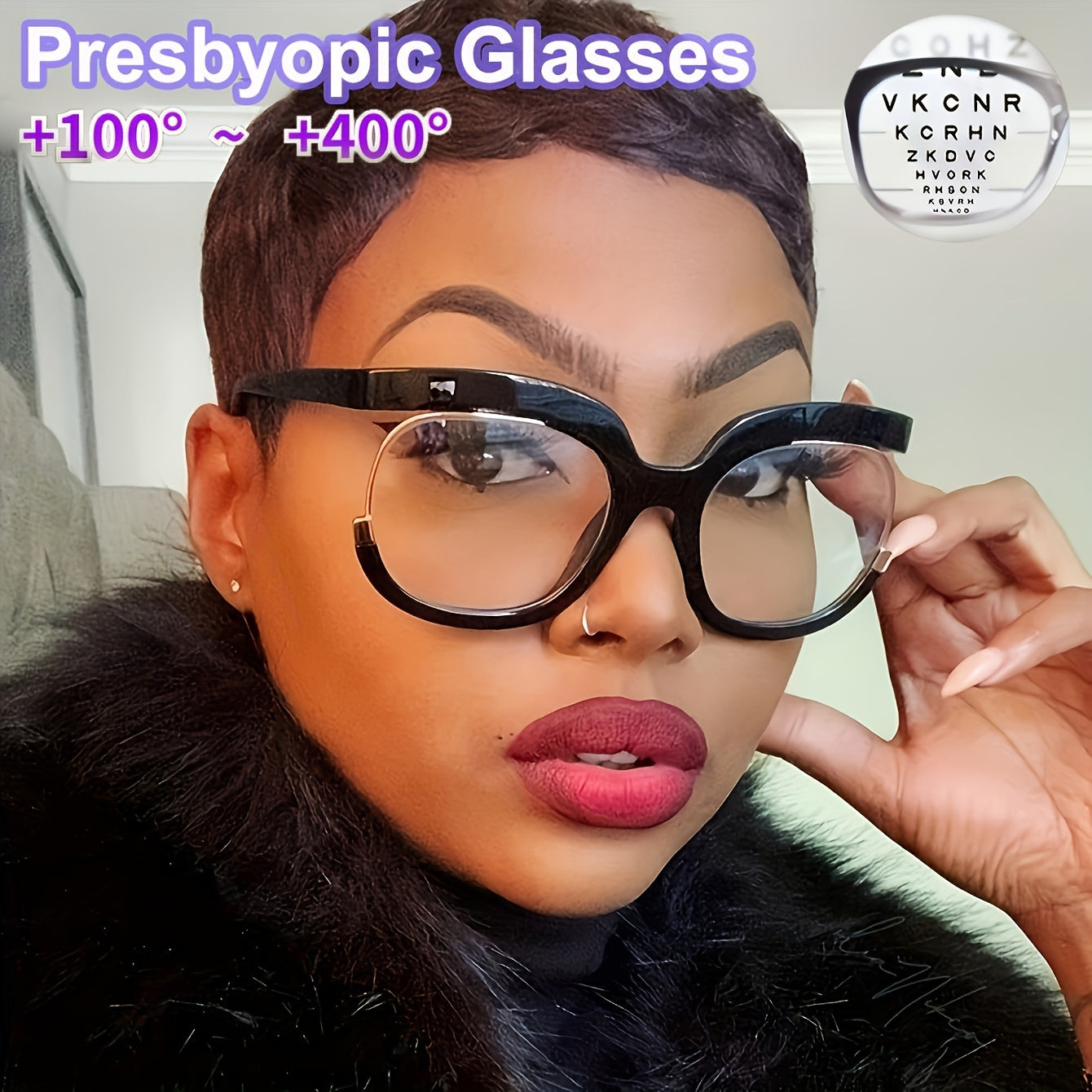 Square Frame Reading Glasses for Women and Men, Vintage Style Large Round Eyewear, Presbyopic Lens, for Book, Computer, and Phone Use