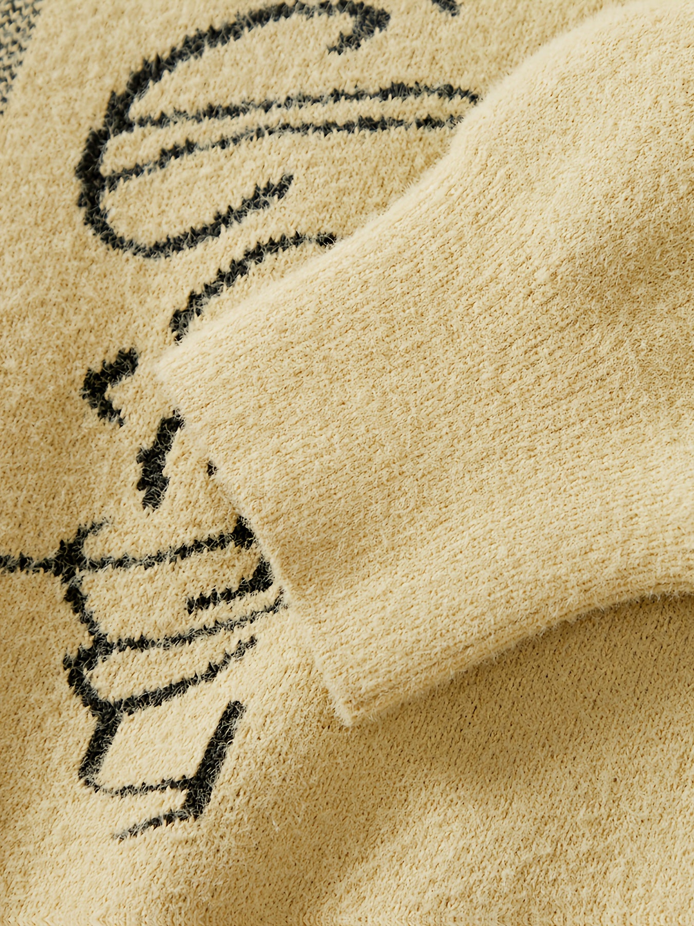 Men'S Beige Knit Sweater - Thermal Pullover Sweater for Fall/Winter, Slim Fit Sweater for Outdoor Activities, Hiking, Parties - Cold Weather Layering Essential for Men & Teens (Adults/Couples), Winter Clothing, Geometric Pattern, Warm Fabric, Casual Knit
