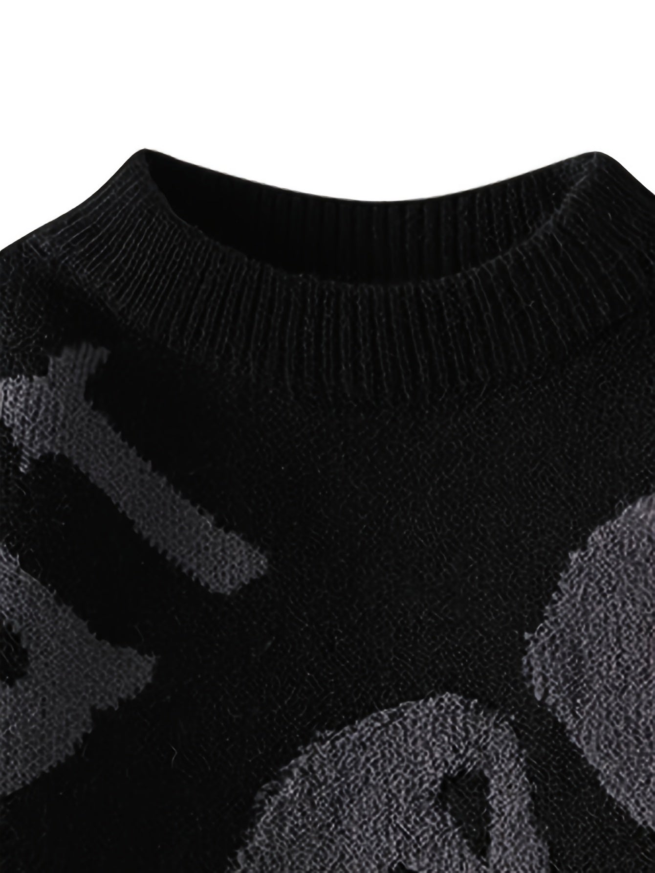 Men'S Cozy Black Knit Sweater with "I'm a Proud Dad" Graphic - Casual Crew Neck, Long Sleeve Pullover for Fall & Winter, Comfortable and Stylish, Winter Apparel | Casual Style | Knit Construction
