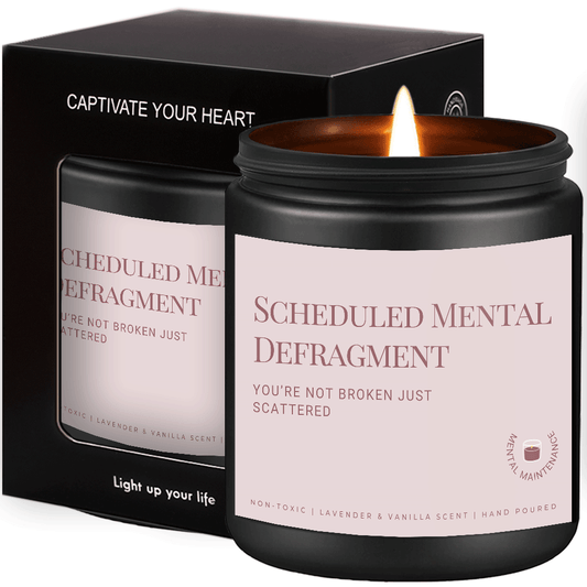 Scheduled Mental Defragment Candle - Soy Wax with Lavender & Eucalyptus, 8-12 Hour Burn Time, Crystal Embellished Jar, Ideal for Journaling, Reflection & Relaxation, Indoor Use, Relaxation Candle|Decorative Candle|Soy Wax Candle