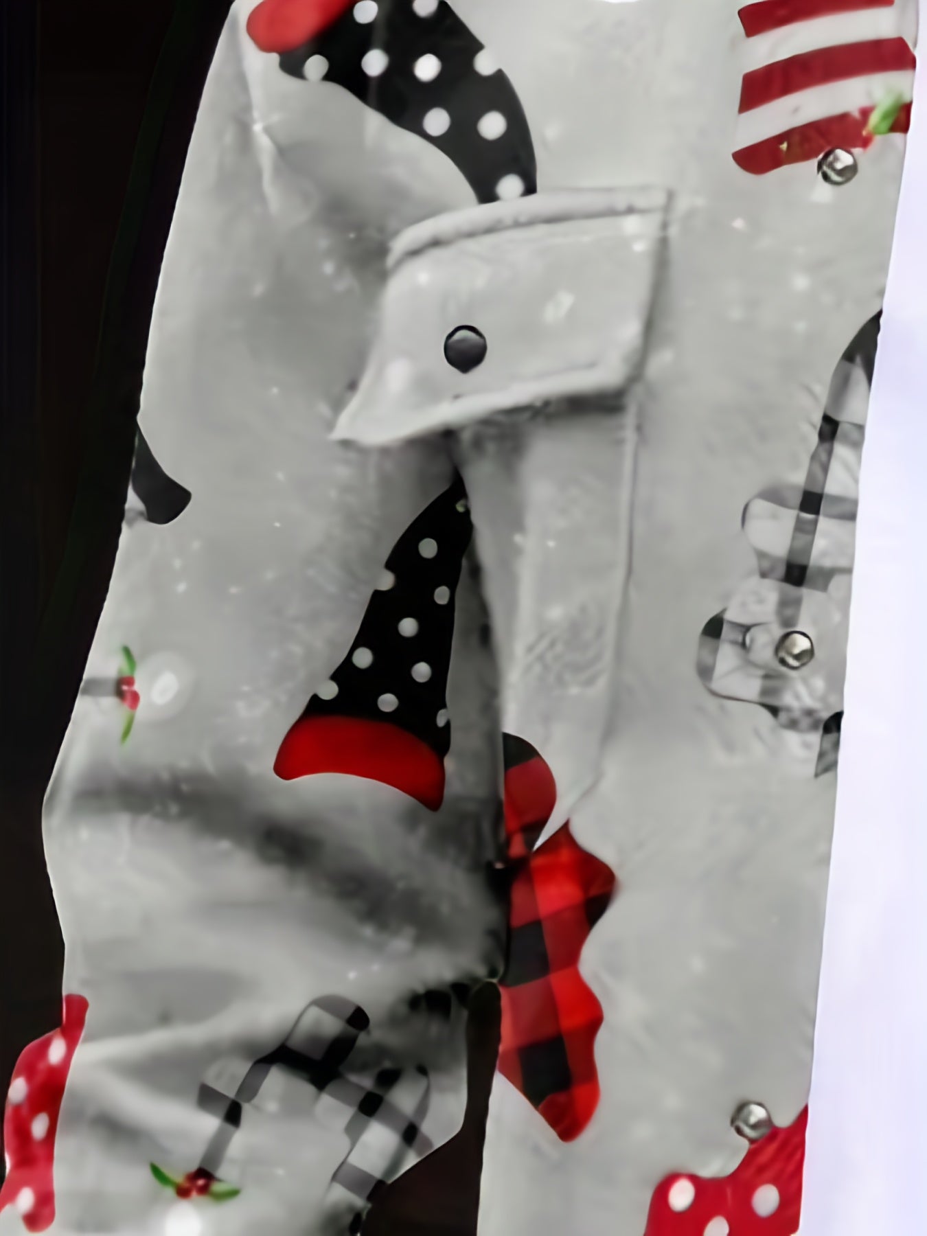 Men's Casual Baseball Jacket - Loose Fit Button-Up Coat with Plaid & Holiday Motifs, Machine Washable Spring/Fall Outerwear for Casual Attire