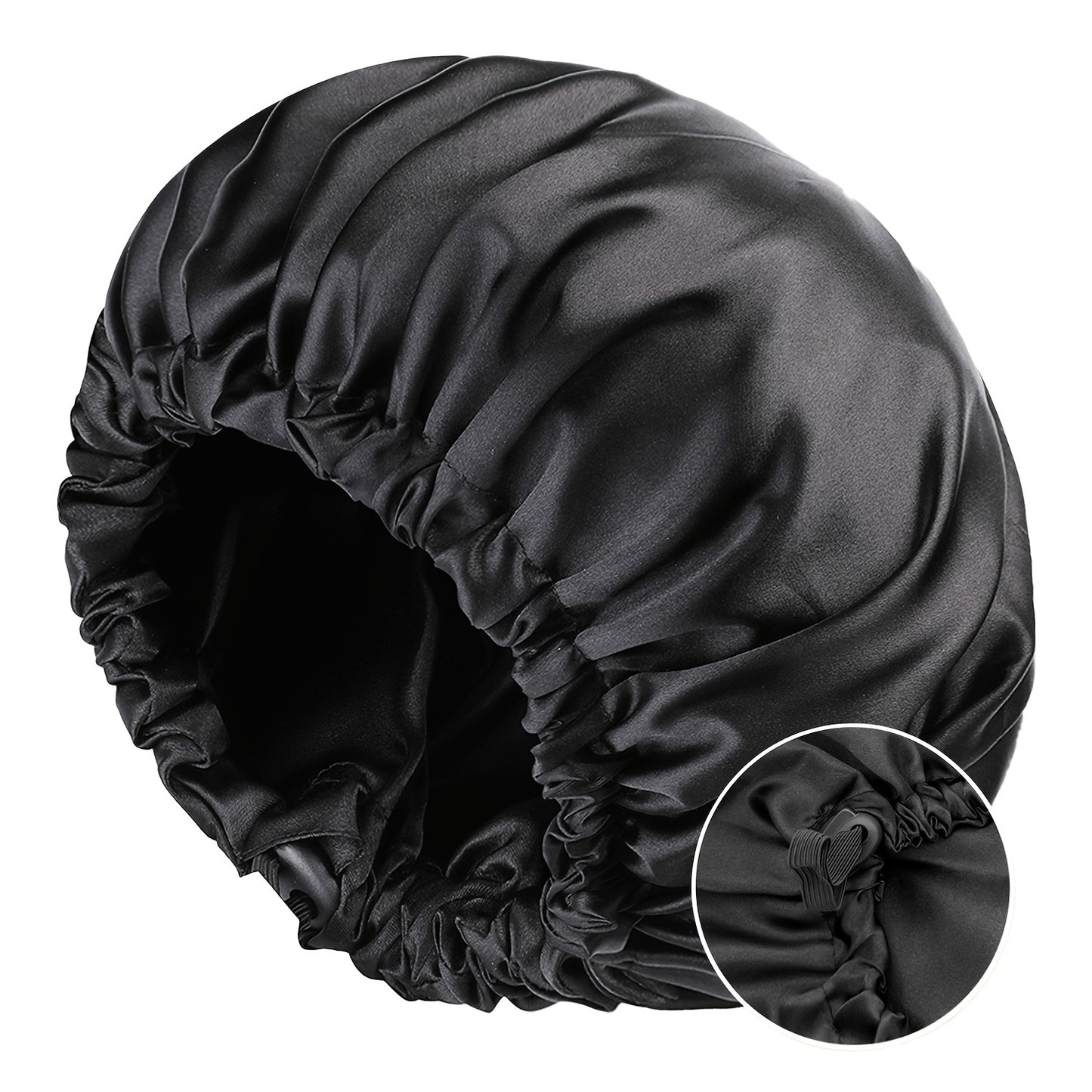 [Satin Sleep Bonnet] Double Layer Satin Bonnet For Sleeping - Adjustable Bonnet For Curly Hair - Large Satin Lined Sleep Cap For Women