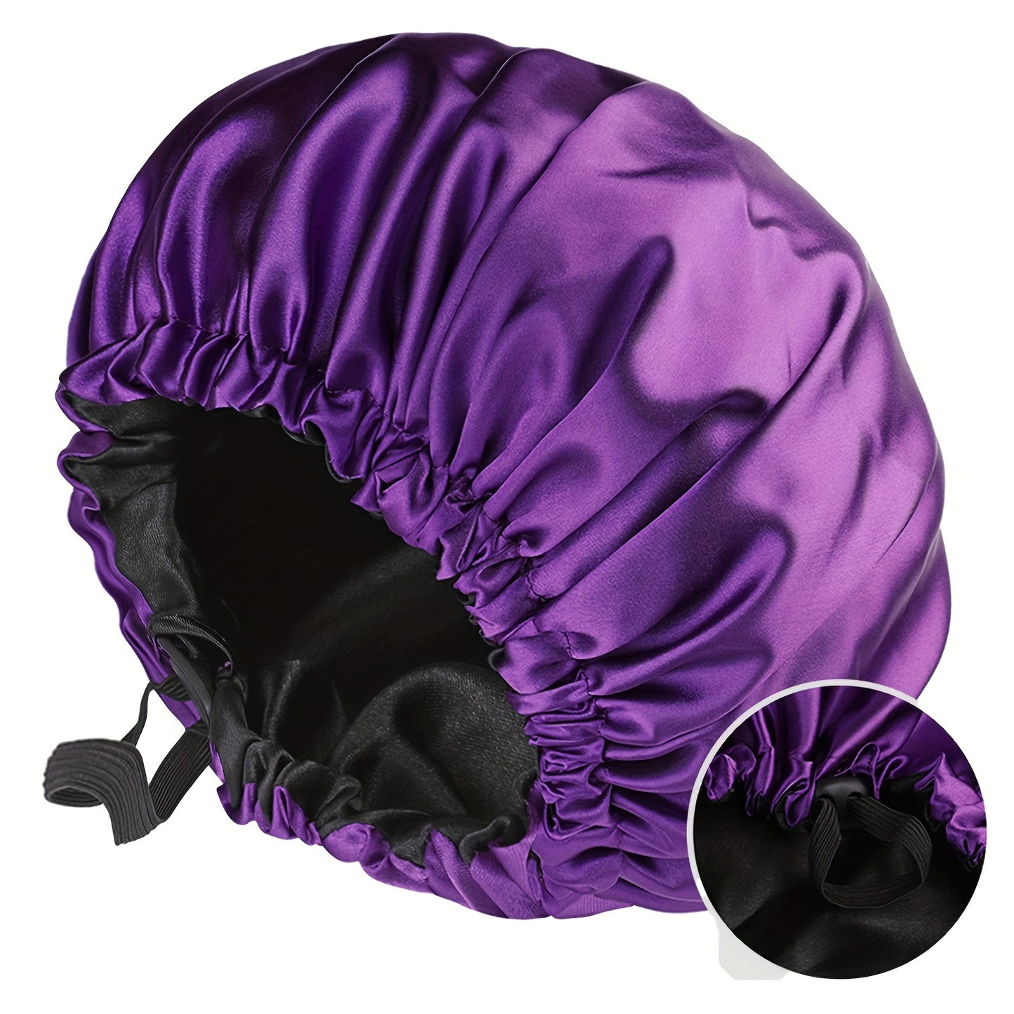 [Satin Sleep Bonnet] Double Layer Satin Bonnet For Sleeping - Adjustable Bonnet For Curly Hair - Large Satin Lined Sleep Cap For Women