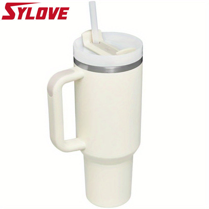 SLOVE 40oz Stainless Steel Tumbler With Handle And Straw, Insulated Sports Water Bottle For Men And Women, Keep Warm Or Cold, Coffee Cup - Perfect Gift