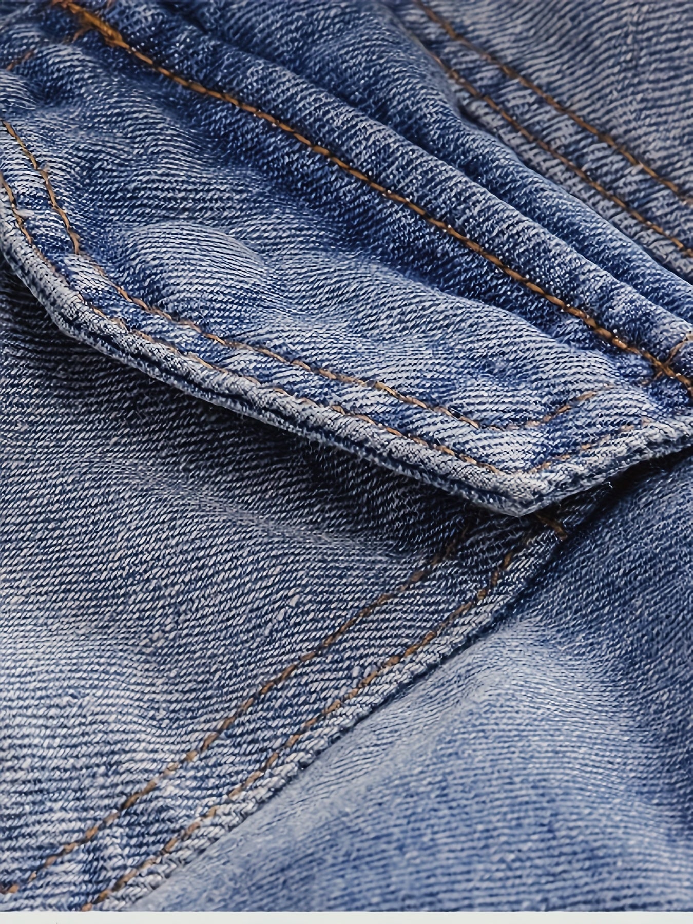 Men'S Vintage Faux Denim Jacket - Classic Slim Fit Non-Stretch Fabric with Chest Pocket, Button-Up Front & Lapel Collar, All-Season Casual Outerwear for Everyday & Formal