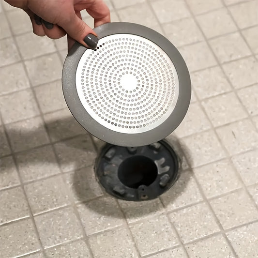 2pcs Stainless Steel Round Floor Drain Cover with Hair Catcher - Anti-Clogging Bathroom Filter, Circular Design for Easy Cleaning, Durable Bathroom & Kitchen Drain Protector, Hair Catcher for Bathroom Sink, Kitchen Sink, Shower, Bathtub, Bathroom Drain C