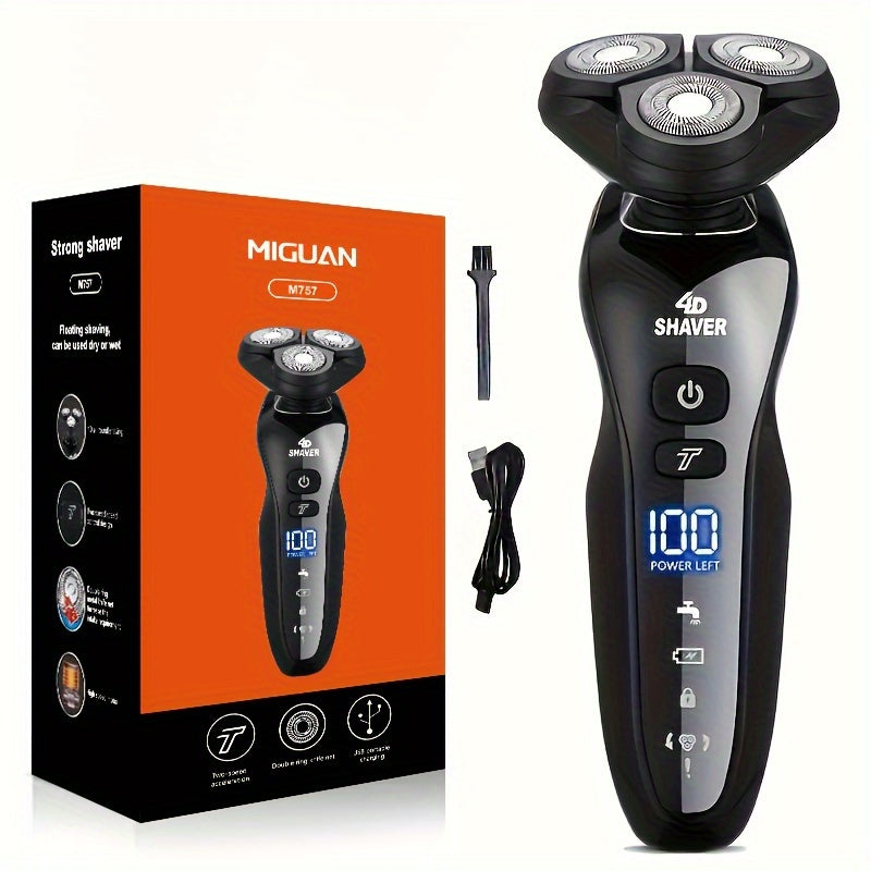 MIGUAN Electric Razor For Men, Dry & Wet 3D Men Electric Shaver Rechargeable Rotary Shaving Machines, Father's Day Gift For Father Dad Men Husband Boyfriend