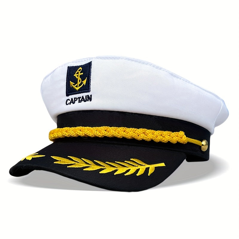 Navy Captain Hat - Flat Top Sun Hat for Outdoor Travel Leisure - Ideal Gift for Men and Women