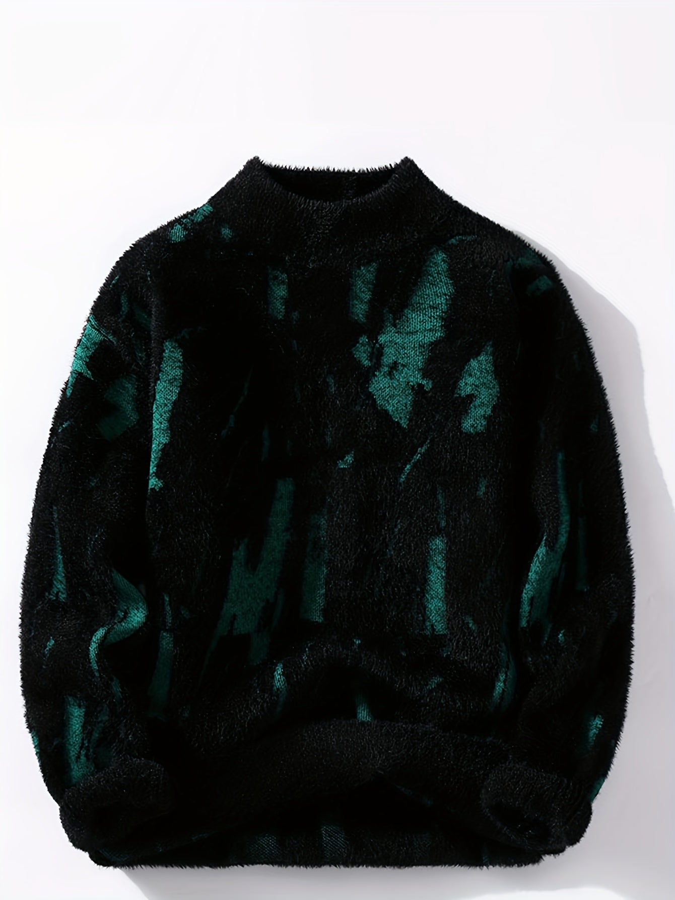 New Autumn-Winter Round Neck Men's Sweater, Loose Fashion Personality Knitwear, 673 Warm Thick Pullover Top