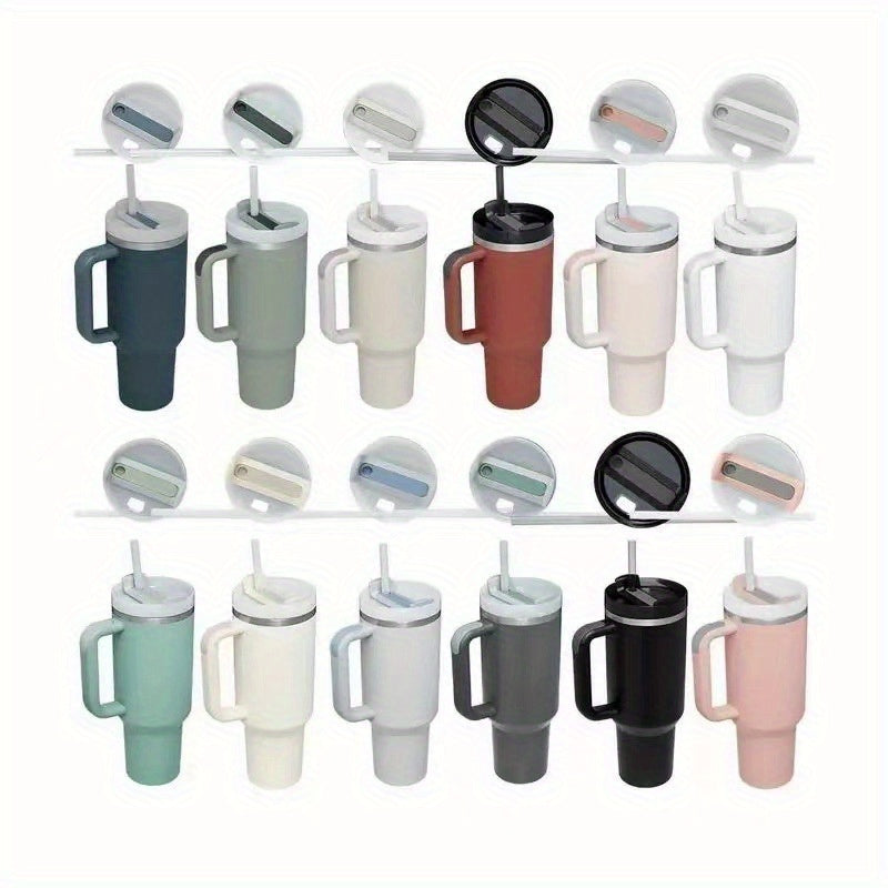 SLOVE 40oz Stainless Steel Tumbler With Handle And Straw, Insulated Sports Water Bottle For Men And Women, Keep Warm Or Cold, Coffee Cup - Perfect Gift