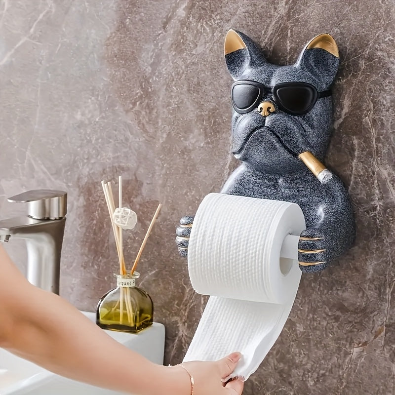 Fashion Glasses Dog Tissue Holder, Cute and Practical Life Embellishment, Inspired by Cool Fashion Glasses Dog Design, Suitable for Bathroom, Kitchen, Bedroom, Office and Other 10 Scenes Home Decor and Healing Ornaments