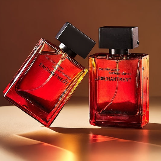 Men's Cologne Perfume - Long-Lasting Woody Scent, Elegant Red Perfume Bottle with Black Cap, Formaldehyde-Free & Formula for Day & Night Use - Ideal Gift for Him, Refillable Perfume Bottle, Day And Night Use, Men's Fragrance, Sophisticated Design, Modern