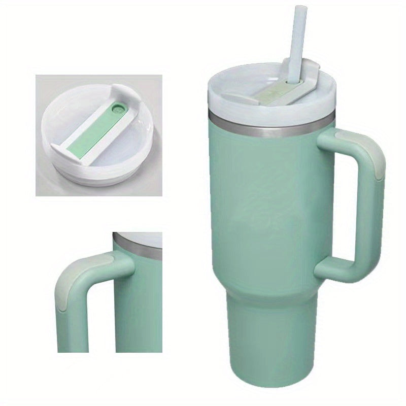 SLOVE 40oz Stainless Steel Tumbler With Handle And Straw, Insulated Sports Water Bottle For Men And Women, Keep Warm Or Cold, Coffee Cup - Perfect Gift